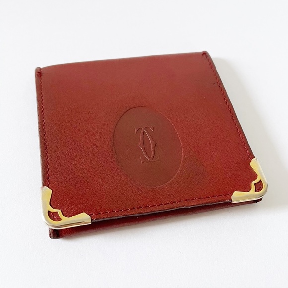 Cartier vintage burgundy leather coin snap pouch - Picture 2 of 10